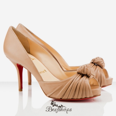Greissimo 80mm Peep Toe Pumps Beige BSCL341932