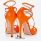 Jimmy Choo Neon Orange Snakeskin Sandals 120mm BSJC7555474