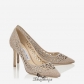 Jimmy Choo Nude Perforated Suede with Crystal Hotfix Detailing Pointy Toe Pumps 85mm BSJC7418474