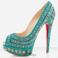 Bollywoody 140mm Peep Toe Pumps Turquoise BSCL4411930