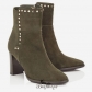 Jimmy Choo Army Green Suede Boots with Stud Trim 80mm BSJC3774578
