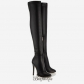 Jimmy Choo Black Calf and Stretch Nappa Over the Knee Boots 100mm BSJC1374608