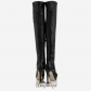 Jimmy Choo Black Calf and Stretch Nappa Over the Knee Boots 115mm BSJC3472618