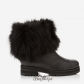 Jimmy Choo Black Leather Boots with Fox Fur BSJC3035794