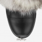 Jimmy Choo Black Leather and White Fox Fur Boots BSJC6675328