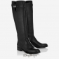 Jimmy Choo Black Matt Leather Knee High Flat Boots BSJC0744572