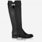 Jimmy Choo Black Matt Leather Knee High Flat Boots BSJC0744572
