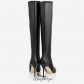 Jimmy Choo Black Shiny Leather Stretch Knee High Boots 85mm BSJC9050518