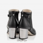 Jimmy Choo Black Soft Grainy Leather Ankle Boots with Metallic Heel 65mm BSJC2994008