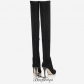 Jimmy Choo Black Stretch Suede Over the Knee Boots 100mm BSJC0974888