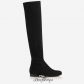 Jimmy Choo Black Stretch Suede and Suede Over the Knee Boots BSJC7075611
