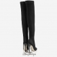 Jimmy Choo Black Suede and Stretch Suede Over the Knee Boots 100mm BSJC6974213