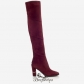 Jimmy Choo Bordeaux Suede Over the Knee Boots 80mm BSJC6484197