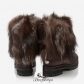 Jimmy Choo Dark Brown Leather Boots with Fox Fur BSJC2251472