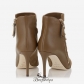 Jimmy Choo Khaki Brown Suede and Calf Ankle Booties 85mm BSJC7779841