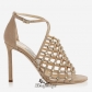 Jimmy Choo Nude Suede Cork Wedges with Cut-out 120mm BSJC7436918