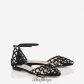 Jimmy Choo Black Suede Pointy Toe Shoe Sandals with Crystal Studs BSJC1288474