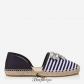 Jimmy Choo Navy and White Striped Cotton Espadrilles with Crystal Detailing BSJC6614628