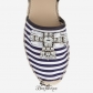 Jimmy Choo Navy and White Striped Cotton Espadrilles with Crystal Detailing BSJC6614628