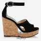 Jimmy Choo Black Suede Cork Wedges with Cut out 120mm BSJC7459994