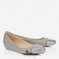 Jimmy Choo Dove Leather with Metal Mesh Ballet Flats BSJC7475822