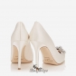 Jimmy Choo Ivory Satin Pointy Toe Pumps with Crystal Detail 100mm BSJC7321628
