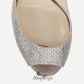 Jimmy Choo Champagne Glitter Fabric Peep Toe Platform Pumps 120mm BSJC6818474