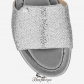 Jimmy Choo Silver Glitter Fabric Slides BSJC7414599