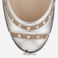 Jimmy Choo Silver Mirror Leather with Studded Mesh Ballet Flats BSJC7417418
