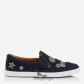 Jimmy Choo Navy Flannel Slip On Trainers with Embellished Badges BSJC7753028