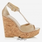 Jimmy Choo Nude Patent Leather Wedge Sandals 120mm  BSJC7419998