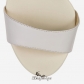 Jimmy Choo Optic White Leather Cork Wedges with Glitter Stripes on the Wedge 120mm BSJC7427194