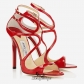 Jimmy Choo Red Patent Leather Strappy Sandals 120mm BSJC7321538