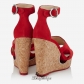 Jimmy Choo Red Suede Cork Wedges with Cut-out 120mm BSJC2813628