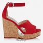 Jimmy Choo Red Suede Cork Wedges with Cut out 120mm BSJC7477428