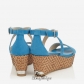 Jimmy Choo Robot Blue Suede Lasered Cork Covered Wedges 70mm BSJC7497434