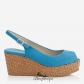Jimmy Choo Robot Blue Suede with Lasered Cork Covered Wedges 70mm BSJC7575628