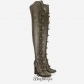 Jimmy Choo Army Green Leather 95mm Over the Knee Boots BSJC9874628