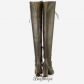Jimmy Choo Army Green Leather 95mm Over the Knee Boots BSJC9874628