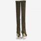 Jimmy Choo 100mm Army Green Stretch Suede Over the Knee Boots BSJC9874128