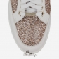 Jimmy Choo Nude Shadow Coarse Glitter Fabric and White Vacchetta Leather Low Top Trainers BSJC9866628