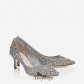 Jimmy Choo Anthracite Lace Crystal and Pearl Embellished Pointy Toe Pumps 50mm BSJC6607640
