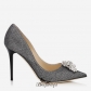 Jimmy Choo Anthracite Lamé Glitter Pumps with Crystal Detail 100mm BSJC2584977
