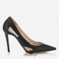 Jimmy Choo Black Shiny Leather with Painted Mini Studs Pointy Toe Pumps 100mm BSJC4200673