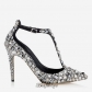 Jimmy Choo Black Suede, Crystal Covered Pointy Toe Pumps 85mm BSJC0654000