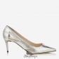Jimmy Choo Silver Mirror Leather with Painted Mini Studs Pointy Toe Pumps 65mm BSJC7464052