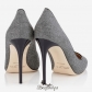 Jimmy Choo Taupe Grey Flannel and Patent Round Toe Pumps 100mm BSJC4019088