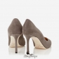 Jimmy Choo Taupe Grey Suede Pointy Toe Pumps 85mm BSJC3773665