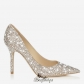 Jimmy Choo White Suede with Crystal Mix Pointy Toe Pumps 100mm BSJC6972643