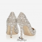 Jimmy Choo White Suede with Crystal Mix Pointy Toe Pumps 100mm BSJC6972643